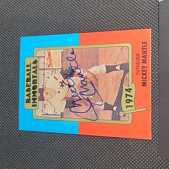 Mickey mantle sighned card 1980 87 ssp baseball immortals Inpersonauthentication - Picture 2 of 14